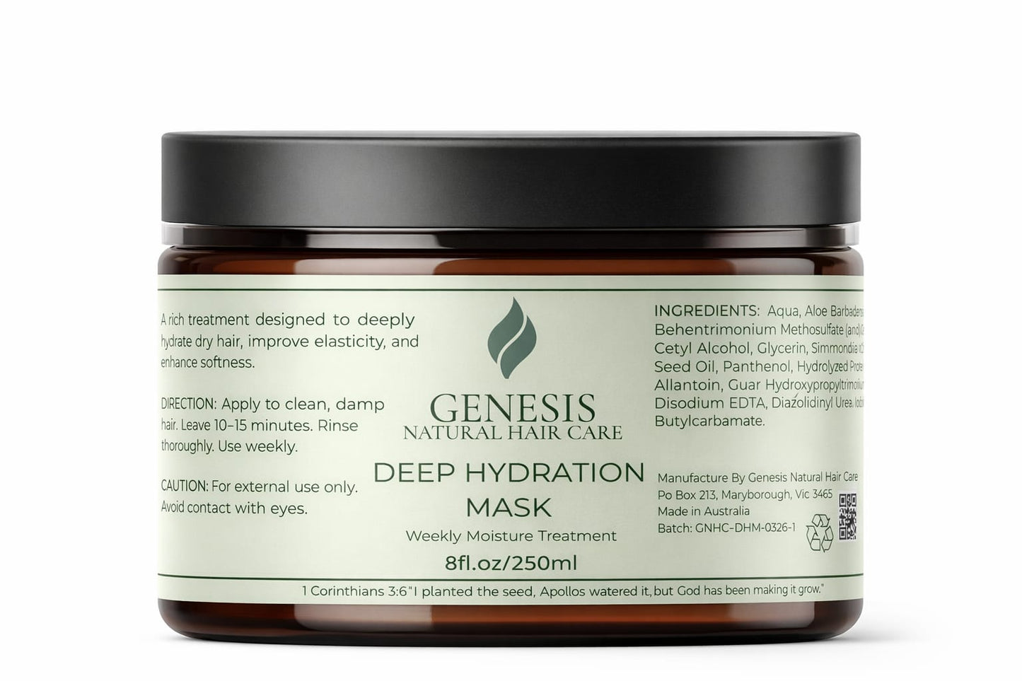 Genesis Deep Hydration Mask - Best for moisture retention
